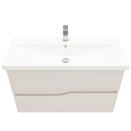 Тумба подвесная Laparet Altair 100 под умывальник Cerastyle Elite 100, сахара грей глянец, LAL-WCAB-100-04