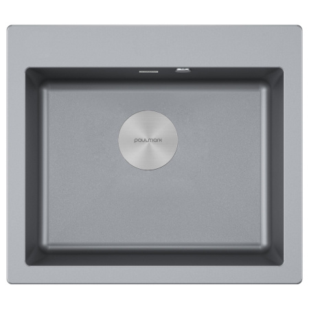 Мойка Paulmark KANTE 60 PM106052-GRM 520х600х200 мм, IT-GRANIT, серый металлик