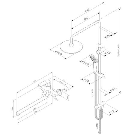 Душевая система AM.PM Gem F40890A94