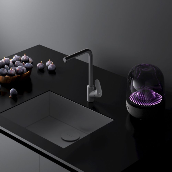 F8005022 Like, Смеситель для кухни AM.PM L-образный излив, черный