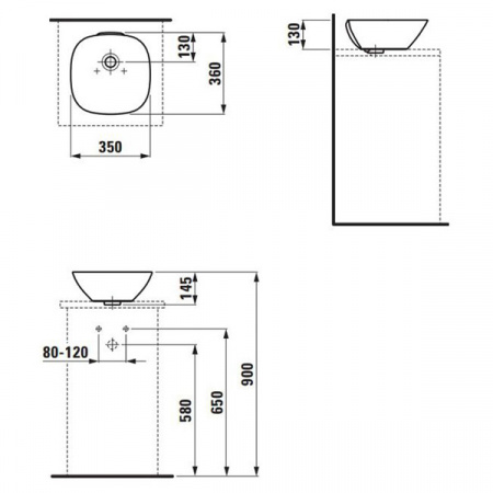 Раковина накладная Laufen Ino 8123000001091