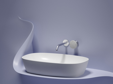 Умывальник чаша накладная овальная Ceramicanova Element 600*380*138мм, Белый матовый, CN6049MW