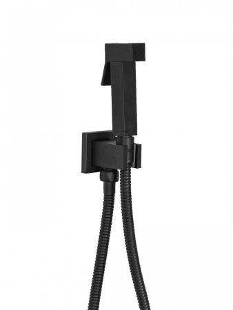 Смеситель встраиваемый с гигиеническим душем Hansberge H3070 Черный матовый