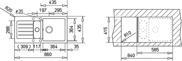 Кухонная мойка TEKA KEA 60 B-TG TOPASBEIGE 40143379