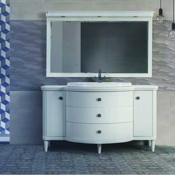 Тумба под умывальник Belux напольная Толедо 150-03, белый глянцевый