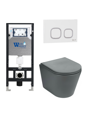 Комплект инсталляции с унитазом Weltwasser AMBERG 506 + SALZBACH 043 MT-GR + AMBERG RD-WT
