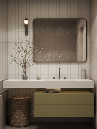 Зеркало Reflexon Night RX6151NT с фронтальной подсветкой, к/с, диммером 1000х800