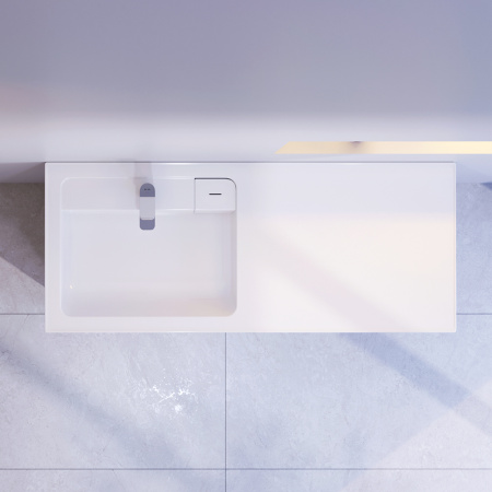 M85AWPL1201WG X-Joy, Раковина над стиральной машиной AM.PM, литьевой мрамор, левая, 120 см, белый глянец