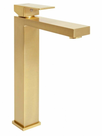 Cмеситель для раковины Высокий Hansberge H2070 Золото матовый
