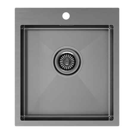 Мойка Paulmark KRONER 45 PM214551-GM 510х450 ммх200 мм, нержавеющая сталь, вороненая сталь