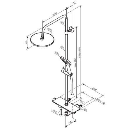 Душевая система AM.PM 977750300 Jupiter с термостатом