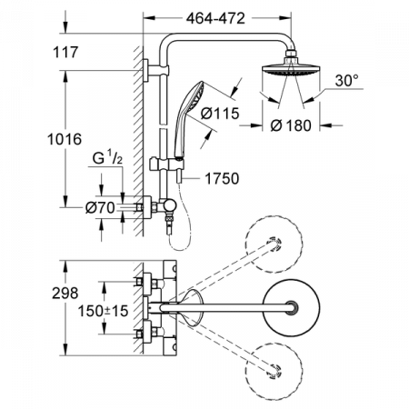 Душевая система Grohe Euphoria System 180 (27296 001)