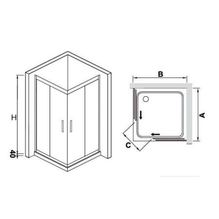 Душевой уголок RGW HO-311 (HO-31 + 2Z-41) 030631111-11 110х110х195 см, хром