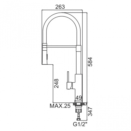 Смеситель для мойки с гибким изливом Ledeme L4097W-2