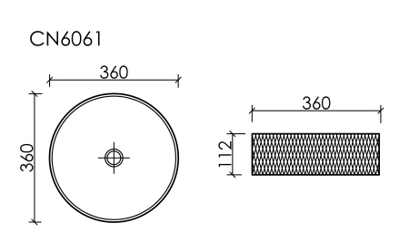 Умывальник чаша накладная круглая Ceramicanova Cristal 360*360*112мм, розовый, CN6061