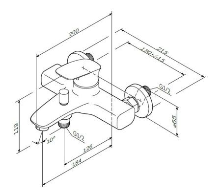 Смеситель для ванны и душа AM.PM Spirit 2.1 F71A10000