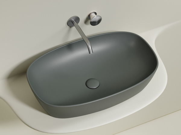 Умывальник чаша накладная овальная Ceramicanova Element 600*380*138мм, Антрацит матовый, CN6049MH
