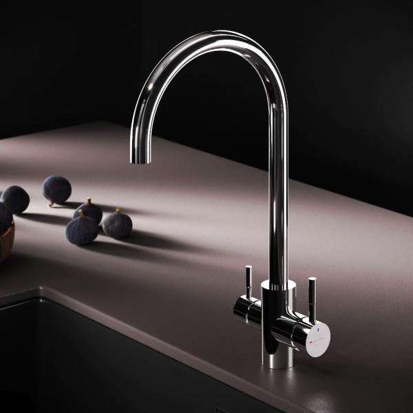 F85B07700 X-Joy S, Смеситель для кухни AM.PM с С-изливом с каналом для питьевой воды, хром