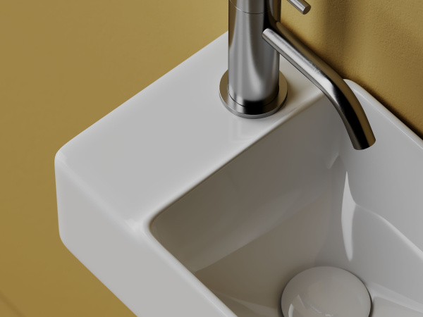 Умывальник подвесной прямоугольный Ceramicanova Element 395*220*125мм, Белый, CN5046