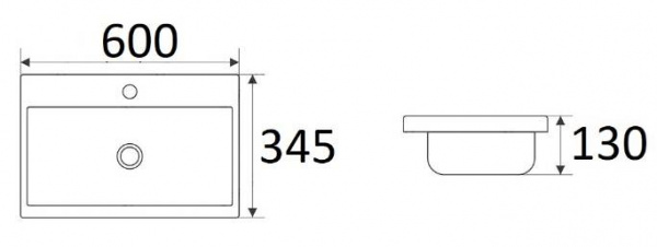 Раковина врезная CeramaLux 9595-60