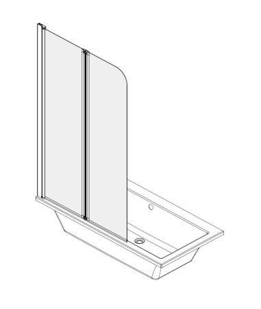 Шторка для ванны Azario BOSTON 80*140 хром, прозрачное стекло 4 мм. (AZ-141 80 (41,5+38,5)*140)
