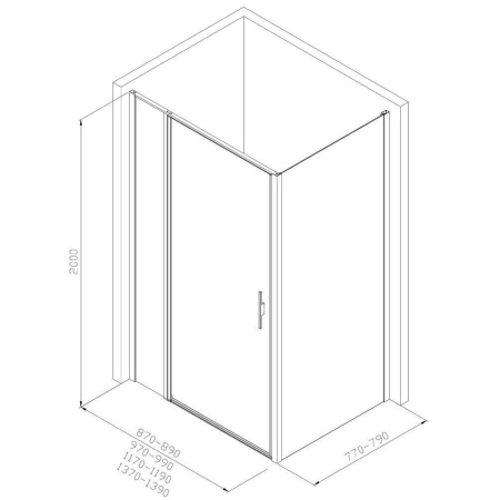 Душевой уголок Allen Brau Priority 90x80 3.31003.BBA + 3.31015.BBA черный браш