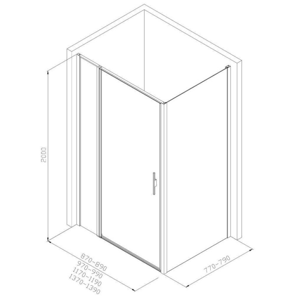 Душевой уголок Allen Brau Priority 100x80 3.31004.00 + 3.31013.00 хром