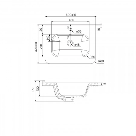 Тумба с умывальником IDDIS Brick BRI60W0i95K 60 см, белая