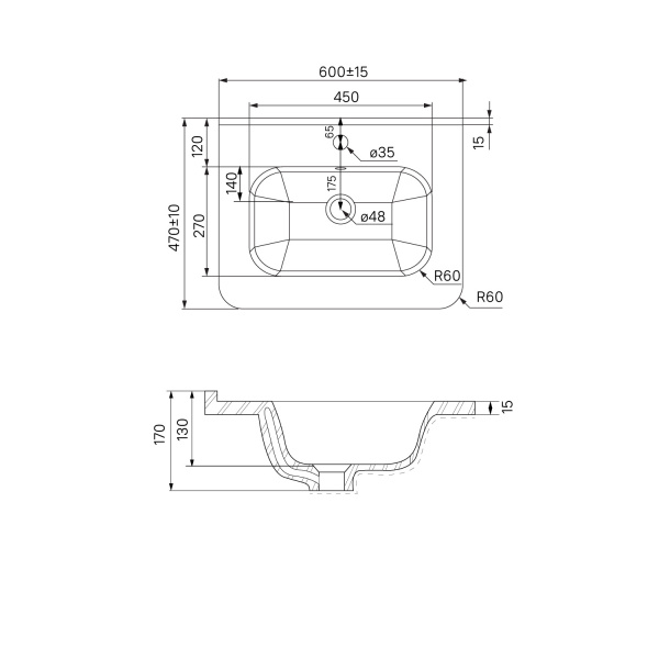 Тумба с умывальником IDDIS Brick BRI60W0i95K 60 см, белая