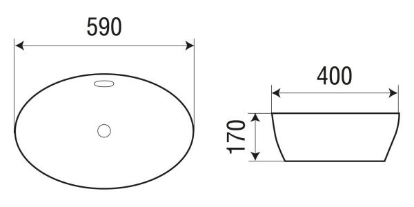 Раковина врезная WeltWasser WW DEILBACH 4028 590х400х170