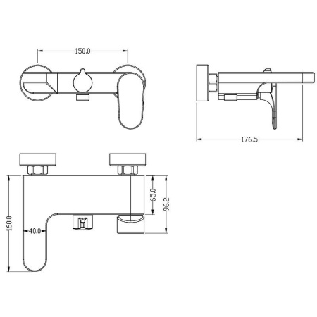 Смеситель для ванны Boheme Spectre 453-B Черный матовый
