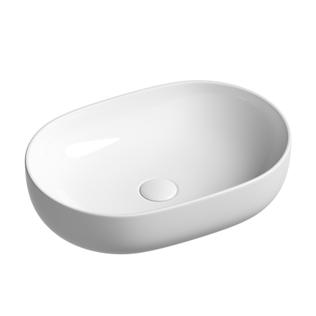 Умывальник чаша накладная овальная Ceramicanova Element 600*415*135мм, Белый, CN6047