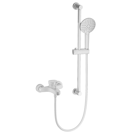 Смеситель для ванны с душевым гарнитуром WONZON & WOGHAND, Белый матовый (WW-C2501-MW)