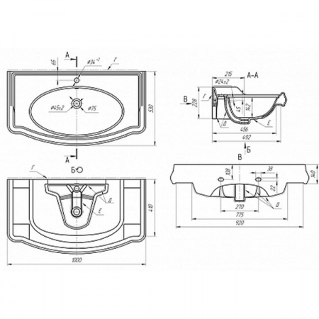 Мебельная раковина Misty Дрея Ретро 100