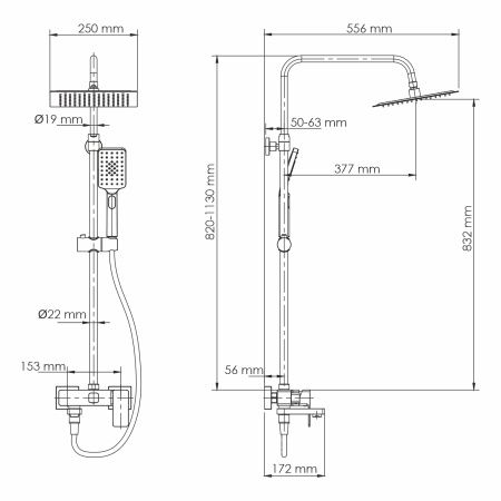 Душевой комплект Wasserkraft A27701 со смесителем