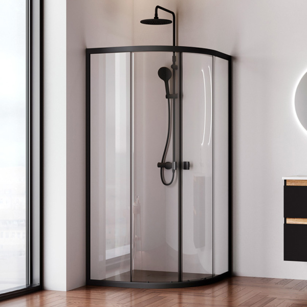 W88G-205-090BT64 X-Joy Twin Slide,  Душевое ограждение AM.PM без  поддона, 90x90, профиль черный