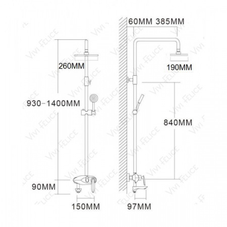 Душевая стойка Felice 9060 CROMO