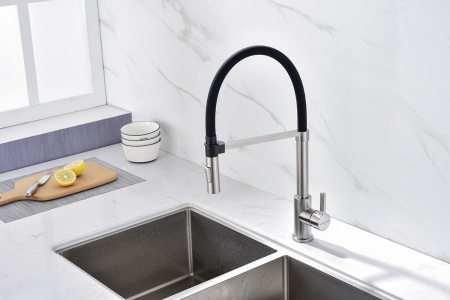 Смеситель для кухни Paulmark HALT Ha214021-Ni, никель