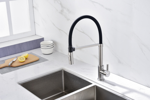 Смеситель для кухни Paulmark HALT Ha214021-Ni, никель