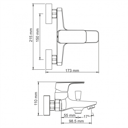 Смеситель для ванны WasserKraft 2701