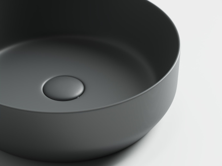 Умывальник чаша накладная круглая Ceramicanova Element 390*390*120мм, Темный антрацит матовый, CN6022MDH