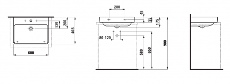 Умывальник Laufen Pro S 8169630001041 60x46x9