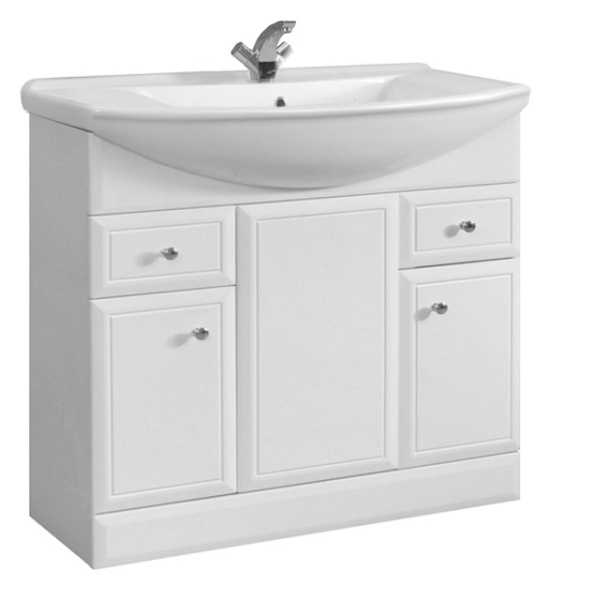 Тумба под умывальник Belux напольная Стиль 105-02, Белый глянцевый