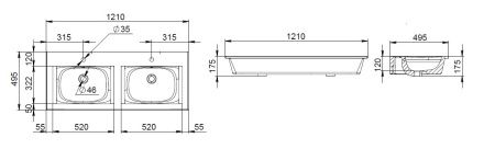 Раковина мебельная AM.PM Spirit 2.0 M70AWCD1202WG двойная 120 см