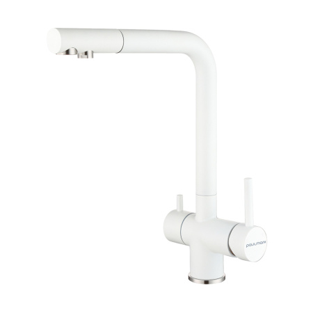 Смеситель для кухни Paulmark SKALEN Sk213020-431, белый матовый
