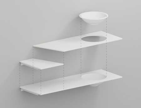 Столешница Salini Costa Plus, белый, 200221MN