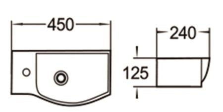 Раковина SantiLine SL-2012L 45х24 белая