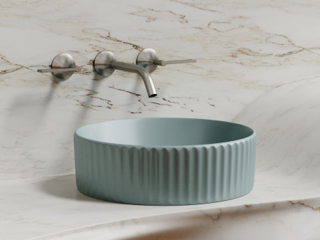 Умывальник чаша накладная круглая Ceramicanova Element 360*360*115мм, зеленый матовый, CN6057MLG