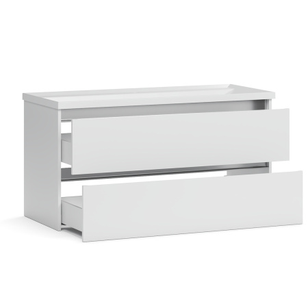 Тумба под умывальник Belux подвесная Фаворит 100-02, белый глянцевый