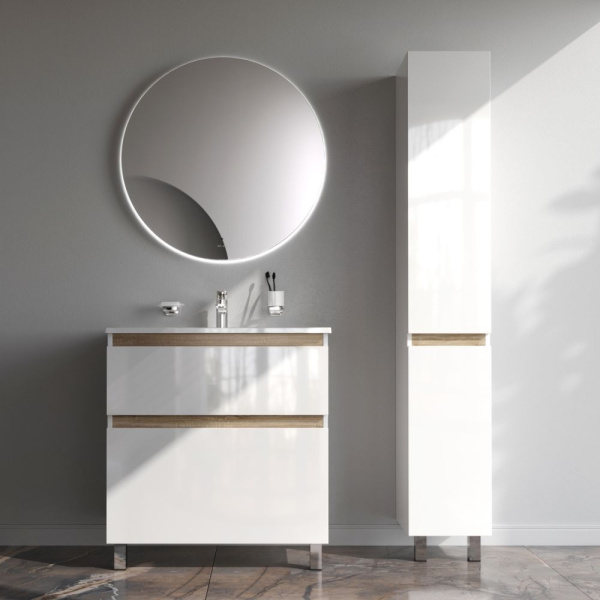 M85AFSX0802WG X-Joy База под раковину AM.PM, напольная, 80 см, 2 ящика, белый глянец